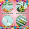 thumbnail image 4 of Dinosaur Theme Banner Green Color Dino Party Backdrop Cartoon Style Palm Tree Design Jurassic Birthday Background for Kids Birthday Party Dinosaur Themed Party Children Celebration, 4 of 9