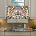 thumbnail image 2 of Yayeee Kitchen Curtains Tier Pair Light Filtering 27"x24" Rod Pocket Short Cafe Window Panel, Black Flowers Pattern, 2 of 7
