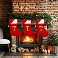 thumbnail image 4 of Kbndieu Red Christmas Stockings with Initials, Super Soft White Plush Cuff Classic Monogrammed Knitted Christmas Stockings for Christmas Party Fireplace Family Hanging Stocking Decorations T, 4 of 5