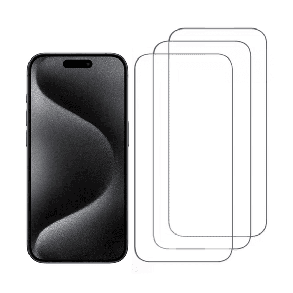 3-Pack Qixxronics Tempered Glass Screen Protector for iPhone 16 Pro HD Clear Glass Film Protector for iPhone