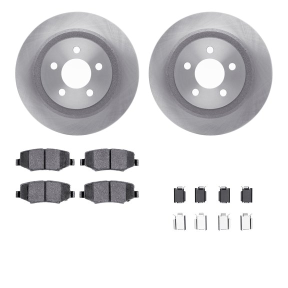 Dynamic Friction Company Rear Brake Rotors with Ultimate Duty Performance Brake Pads includes Hardware 6412-42076