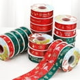 thumbnail image 3 of 2.5cm red background boy's Christmas polyester ribbon size 25 code, Gift Ribbon for Christmas Crafts Wrapping Party Home Decor, 3 of 4