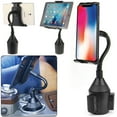 thumbnail image 4 of Car Cup Holder Mount Fit for Phone Tablet, 2-in-1 Car Cradles Adjustable Gooseneck Holder Compatible with Apple iPhone iPad Pro Air Mini, Samsung Galaxy Tab, All 7"-11" Smartphones, 4 of 9