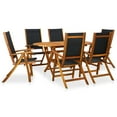 thumbnail image 1 of vidaXL 7 Piece Outdoor Dining Set Solid Acacia Wood, 1 of 5