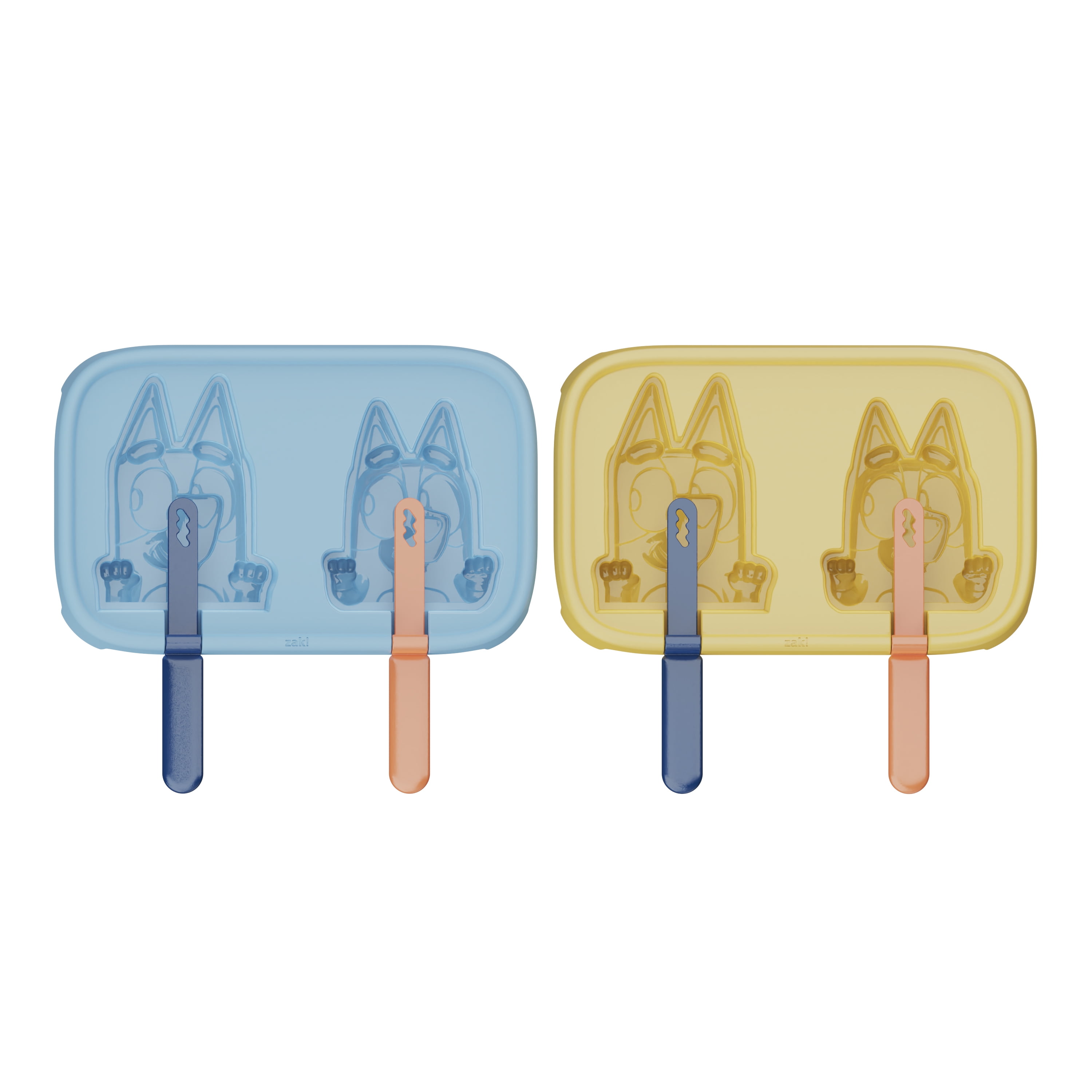 Zak Designs 8 Ice Pop Bluey 4 Pack Stackable Ice Pop Trays, Kids Summer Fun with Bluey, Bingo, Chattermax, and Gnome