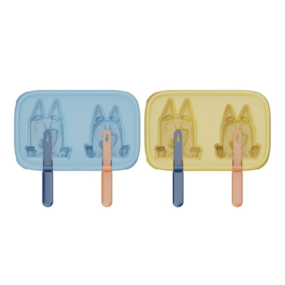 Zak Designs 4 Ice Pop Bluey 2 Pack Stackable Ice Pop Trays, Kids Summer Fun with Bluey and Bingo