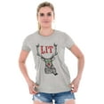 thumbnail image 4 of Funny Christmas Hipster Reindeer Lit Womens Fitted Plus Size Graphic Tee Brisco Brands 2X, 4 of 5