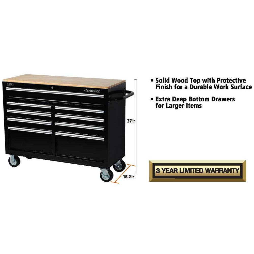 Husky toolbox wood top deals