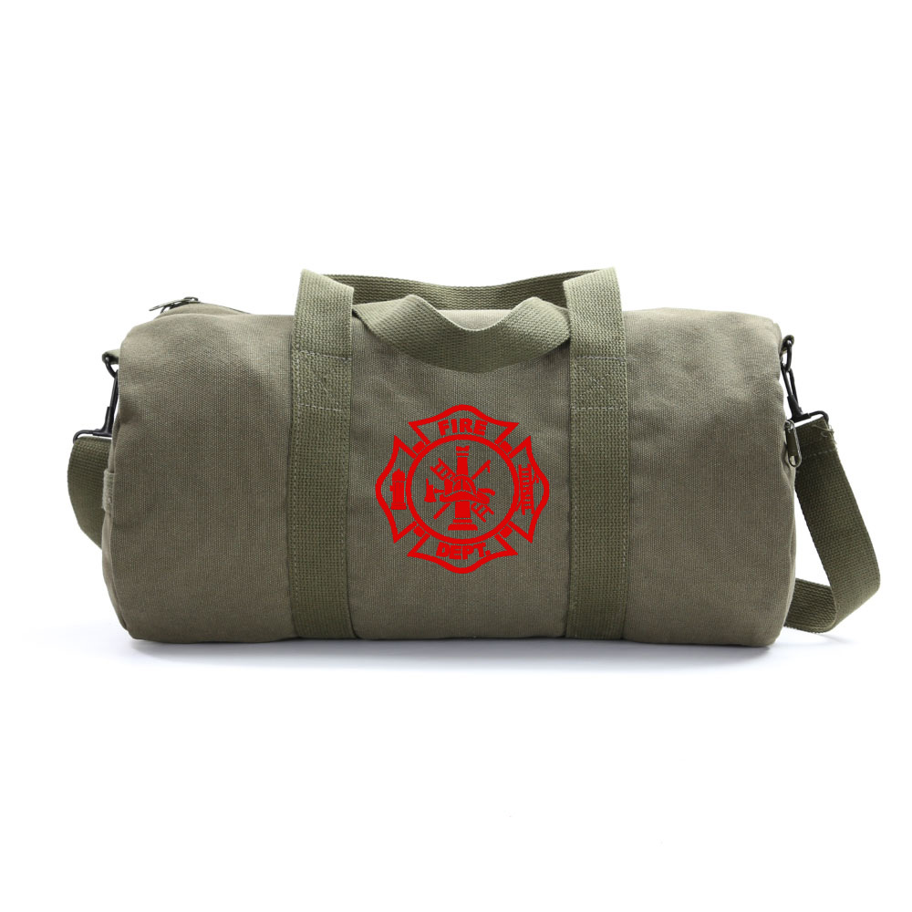 Fire Department Maltese Cross Army Sport Heavyweight Canvas Duffel Bag