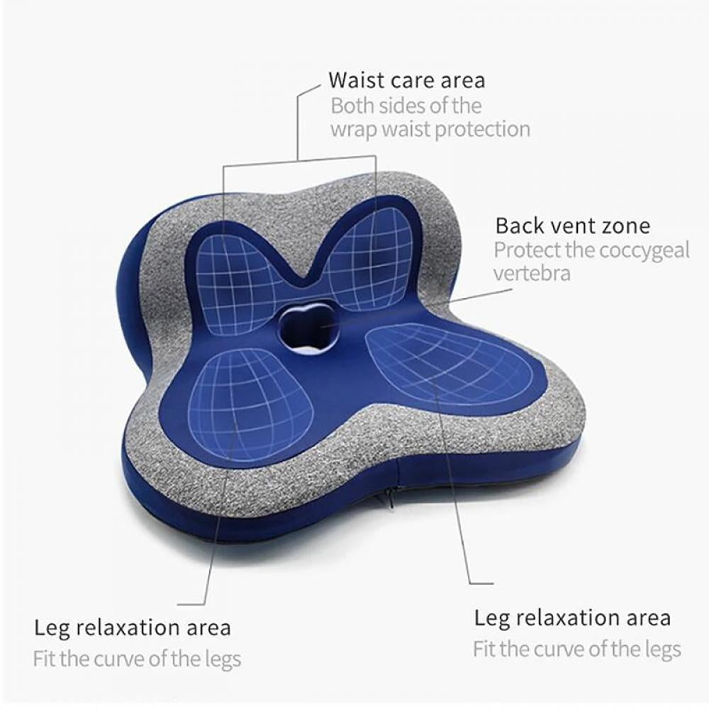 Extra Thick Seat Cushion for Office Chair Wheelchair Memory Foam Comfort Chair Pad Dual Layers Coccyx Gaming Pillow Sciatica Back Pain Relief Hip