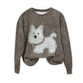 thumbnail image 2 of Uootdi Fall Fashion Must Haves Gift Dog Graphic Print Long Sleeve Shirts for Women Crewneck Cute Tee Tops Casual Loose Trendy Pull, 2 of 4