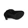thumbnail image 5 of BLISSFUL STEP Women's Round Toe Side Zipper Block High Heel Ankle Boots Black 6, 5 of 8