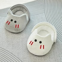 Cat Bed Semi-Enclosed Slipper Style Pet Sleeping Pouch | Cellular Warm Soft Cotton | Removable Mat | Moisture-Proof Non-Slip Base | 47x32x18 cm | White Gray | Machine Washable