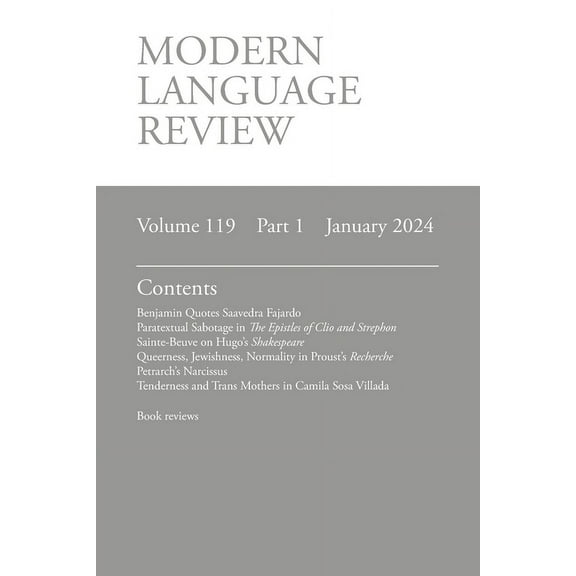 Modern Language Review (119.1) January 2024 (Paperback)