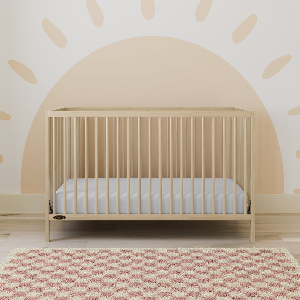 Graco Teddi 5-in-1 Convertible Crib and Premium Crib & Toddler Mattress Bundle, Driftwood