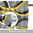 thumbnail image 6 of Yellow Geometric Kitchen Curtain Valances for Windows Farmhouse Short Curtains, Gray Black Retro Abstract Stripes Lines Rod Pocket Valance Curtain for Bedroom Cafe Living Room, 6 of 8