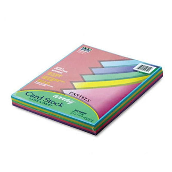 Pacon Array Card Stock- 65lb- Assorted Pastel Colors- Letter- 100 Sheets/Pack