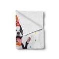 thumbnail image 2 of Boston Terrier Soft Flannel Fleece Throw Blanket, Party Puppy Celebrating His Birthday on Colorful Stary Background, Cozy Plush for Indoor and Outdoor Use, 50" x 70", Multicolor, by Ambesonne, 2 of 6