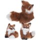 thumbnail image 5 of Estatua de zorro pequeño, Animal Adorable, muñeco de zorro de peluche, adorno de zorro peludo, árbol de Navidad, 3 uds., 5 of 7