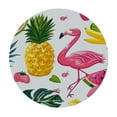 thumbnail image 2 of Nawypu  Pink Flamingo Round Tablecloth ,Tropical Leaves Pineapple Table Cover Circular Table Cloth for Kitchen Decor Dining Room Party Banquet Celebration, 2 of 7