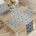 thumbnail image 2 of Ambesonne Vintage Table Runner & Placemats, Hand Drawn Clocks, Placemat 4 pcs + Runner 12"x90", Black and White, 2 of 2