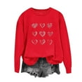 thumbnail image 4 of Pxxlle Womens Valentines Day Sweatshirts Love Heart Printed Sweatshirt Valentine's Day Long Sleeve Pullover Tops Red XL, 4 of 4