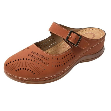 Pimfylm Ballet Flats For Women Ballet Flat Shoes Knit Dress Shoes Round Toe Slip On Ballerina Walking Flats Brown 9