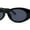 All Black, variant on Mod Womens Narrow Oval Thick Plastic Fashion Sunglasses All Black