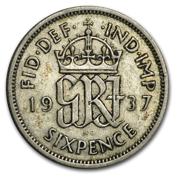 1937-1946 Great Britain Silver 6 Pence George VI Avg Circ