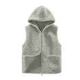 thumbnail image 2 of cocolona Womens Fleece Vest Casual Sleeveless Zip Hooded Jackets Soft Warm Lightweight Vest Fall Winter Outfit, 2 of 6