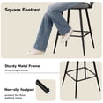 thumbnail image 6 of Andeworld 24'' Barstools set of 4, Modern Velvet Bar Stools with Woven Back, Counter Height Barstools with Upholstered Seating, Square Footrest, Grey, 6 of 7