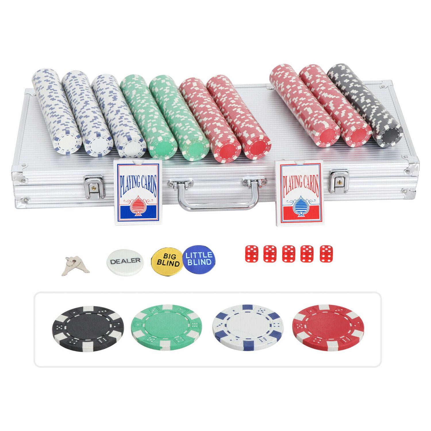 ゆずぱち‼️ ZENY 500 Poker Chip Set - 11.5g Dice Style Chips, Aluminum