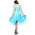 thumbnail image 2 of Evanese Women's double layered asymmetrical handkerchief skirt cocktail dress, 2 of 4