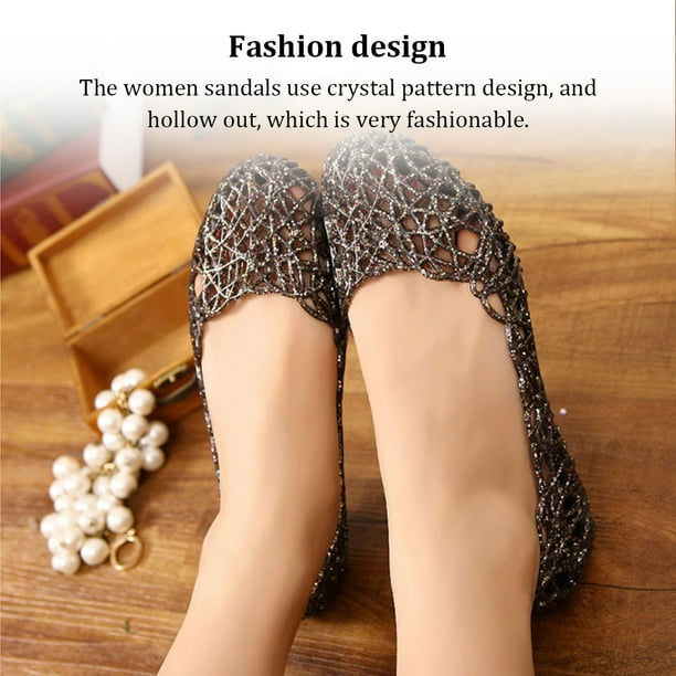 Thinsony Pair Women Sandals Crystal Summer Breathable Jelly