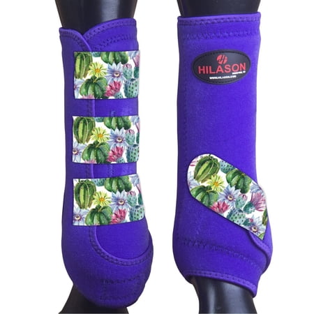 M - Hilason Horse Medicine Sports Boots Front Leg Purple