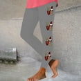 thumbnail image 2 of lcziwo Women's Valentine Day Leggings Novelty Letter Graphic Print Tight Yoga Pants Casual Elastic High Waisted Tummy Control Sport Leggings Gray XL,, 2 of 7