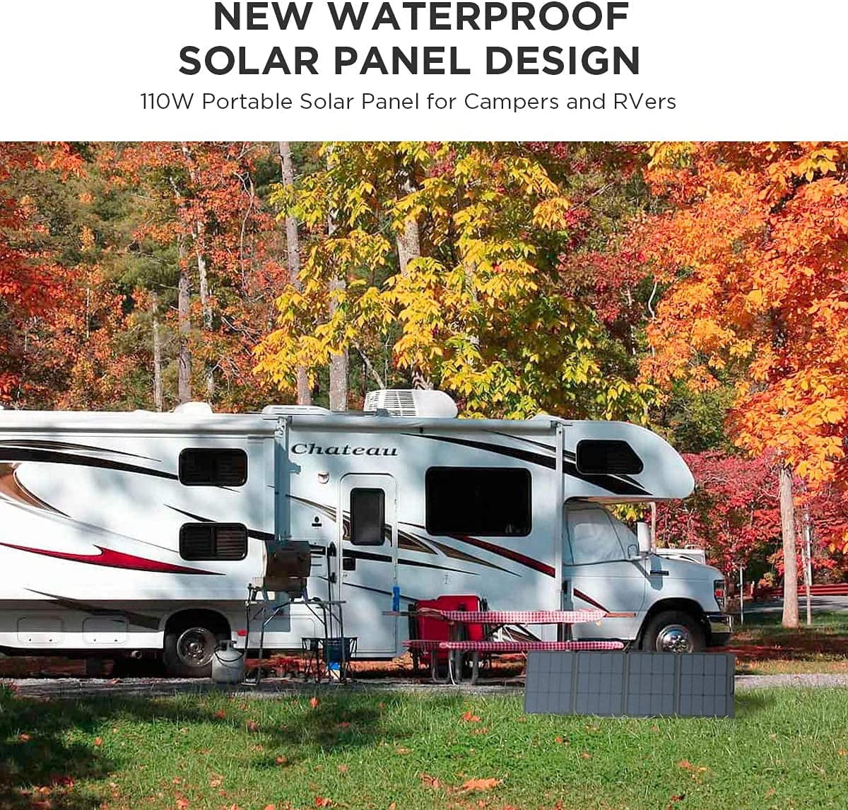 EF EcoFlow 110W Portable Solar Panel for Power Station, Foldable Solar Charger with Adjustable Kickstand, Waterproof IP67 for Outdoor Camping,RV,off Grid System