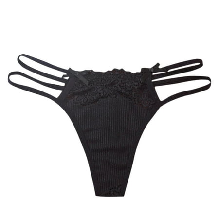 

Youmylove Women Sexy Underwear Lace Embroidery Perspective Sensuality T-Back Underpant Female Lingeries
