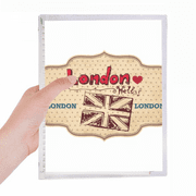 UK London Union Jack Stamp Notebook Loose Diary Refillable Journal Stationery
