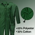 thumbnail image 2 of ACTIVE UNIFORMS Overall Workwear Men Long Sleeve Coveralls (Hunter Green, XX-Large Tall), 2 of 7