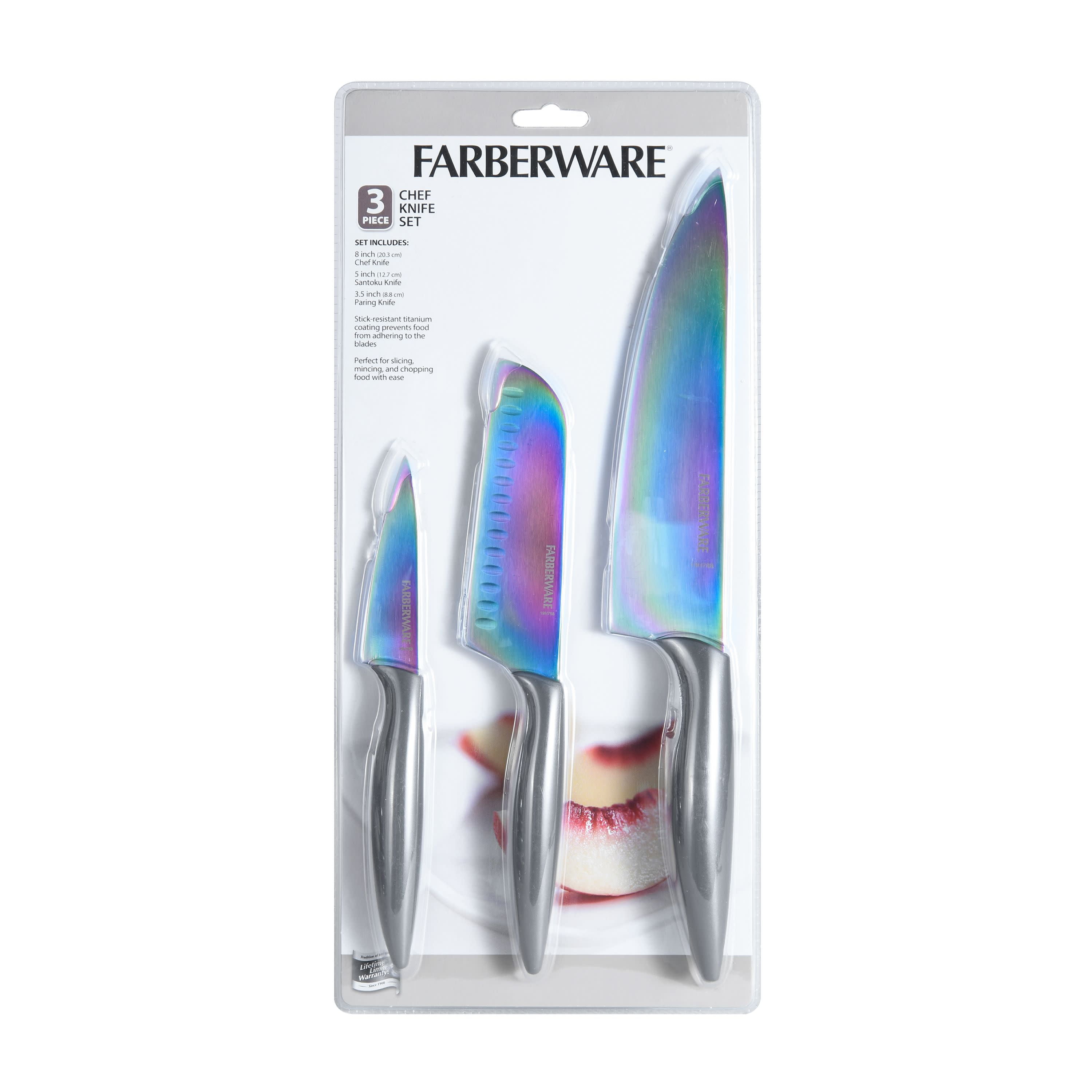  Hollory Rainbow Kitchen Knife Set 3 Piece, Razor Sharp German  Stainless Steel Blade with 8 in Chef, 5 in Utility, 3.5 in Paring – Starter  Set with Gift Box: Home & Kitchen