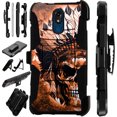 thumbnail image 1 of Compatible LG Stylo 5 | LG Stylo 5 Plus Case Armor Hybrid Phone Cover LuxGuard Holster (Orange Skull Chief), 1 of 1