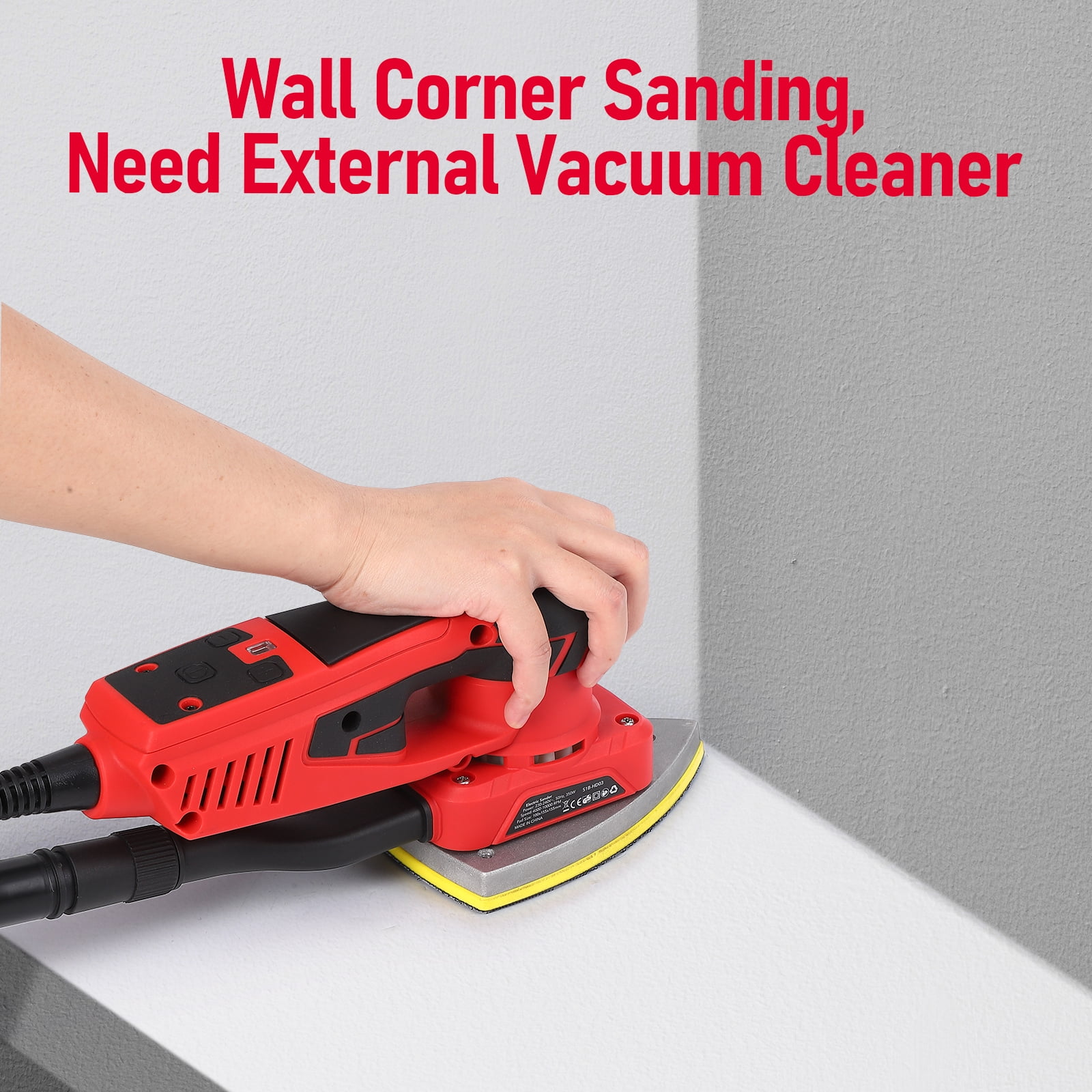 350W Brushless Random Orbital Sander – Variable Speed Up to 10,000 RPM, Low Vibration Ergonomic Design – Includes 12 Sanding Sheets – Precision Woodworking & Detail Sanding Tool