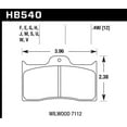 thumbnail image 2 of Hawk Wilwood 7112 Caliper DTC-70 Brake Pads, 2 of 3