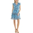 thumbnail image 2 of Nanette Lepore Flutter Sleeve Midi Dress with Border Print, 2 of 6