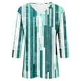 thumbnail image 5 of Womens Graphic Tees Shirts 3/4 Length V Neck Tops Fashion Printed Casual Pullover Tshirts Loose Fit (XL, Green), 5 of 5