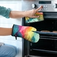 thumbnail image 2 of Colorful Tie Dye Wave Pattern Kitchen Oven Mitt and Pot Holder Sets 4 Pcs for Baking, Cooking and Grilling, Heat Resistant Up To 392 °F, 2 of 7