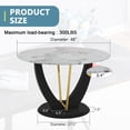 thumbnail image 4 of DAJU 48 Inch Diameter Round Tempered Glass Dining Table-Modern Design,V-Shaped MDF Legs. Imitation Marble Texture Sticker,MDF Painting., 4 of 12