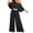 Black, variant on PBFRDSJ Women's Casual Off Shoulder Lantern Long Sleeve High Waist Wide Leg Jumpsuit With Braided Belt for Daily Vacation Party