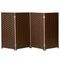 thumbnail image 3 of Red Lantern 3 ft. Short Woven Fiber Folding Screen - Dark Mocha - 4 Panel, 3 of 7
